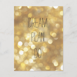 Droom. Plan. Doen. Gold Bokeh Inspirerend offerte Briefkaart