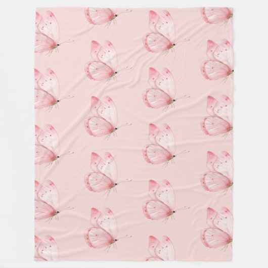 Droom Roze Vlinder Fleece Deken (Voorkant)