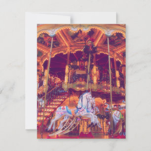 droom uit de kindertijd - oude paarden carrousel feestdagenkaart