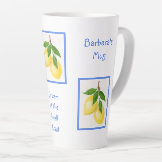 Droom van de Amalfi Coast CUSTOM Latte Mok (Rechterhoek)