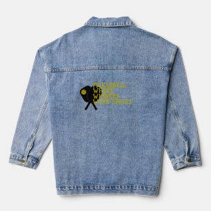 Droom van een pickleball-liefhebber, grappige gele denim jacket