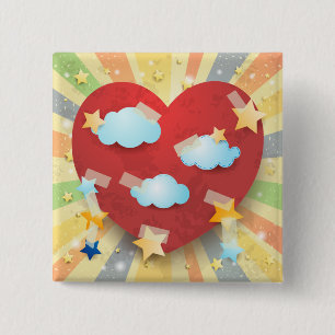 droom van liefde vierkante button 5,1 cm
