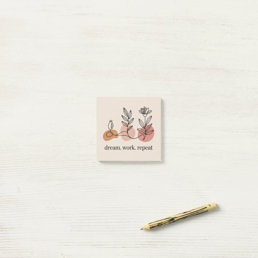 Droom. Werk. Herhaal Post-it® Notes (Op bureau)