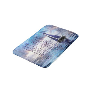 Droom zeil inspirerende quote oceaanblauwe zonsond badmat
