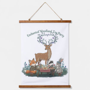 Droomachtig Betoverd Bos Thee Feest Dieren Hangend Wandkleed