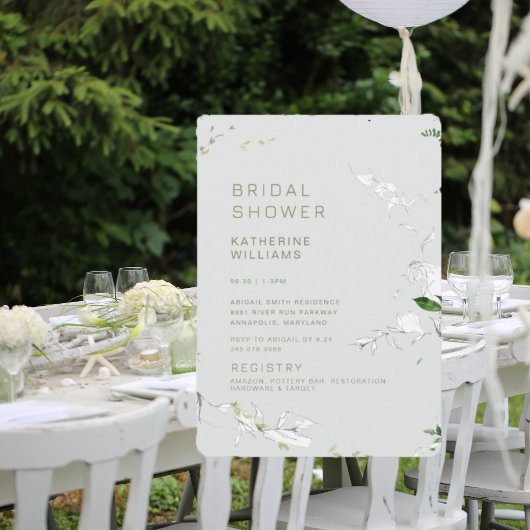 Droomachtig Foliage Licht Sage Modern Vrijgezellen Kaart