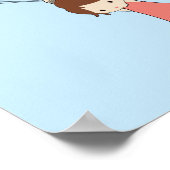 Droomachtig meisje met ballonnen poster (Hoek)