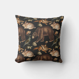 Droomachtige bosdieren bloempatroon kussen