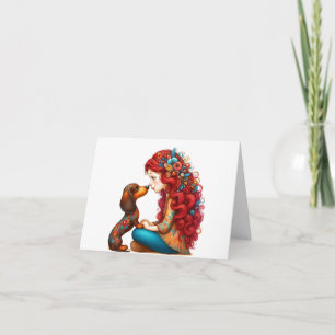 Droomachtige Dashond Puppy Liefde Kaart