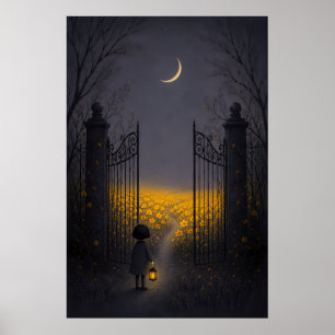 Droomachtige Gele Tuinpoort Muurkunst Poster