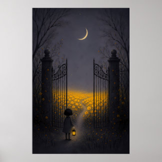 Droomachtige Gele Tuinpoort Muurkunst Poster