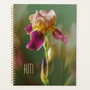 Droomachtige Iris Bloemige fotokunst met monogram Planner