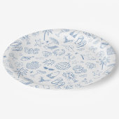 Droomachtige laatste toast aan de blauwe kust papieren bordje (Gekanteld)