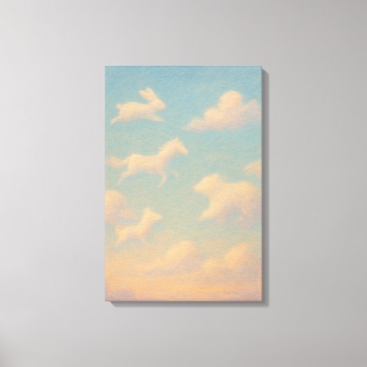 Droomachtige Pastel Dier Wolken Canvas Afdruk (Voorkant)