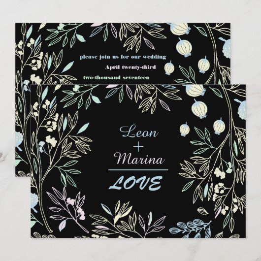 Droomachtige Pastel Wiskunde Tuin Trouwkaart Kaart (Voorkant / Achterkant)