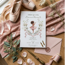 Droomachtige Roze Strik & Waterverf Ballerina Verj