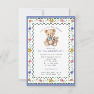 Droomachtige Teddydbeer Baby Shower Kaart