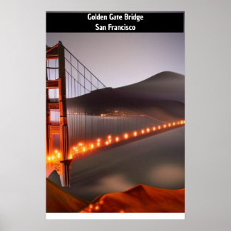 Droomachtige versie van Golden Gate Bridge, San Fr Poster