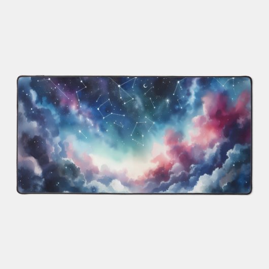 Droomachtige Waterverf Night Sky Desk Mat (Voorkant)