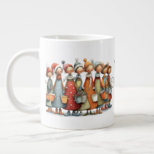 Droombeeld Acht Melkmeisjes 12 Dagen Kerstmis Extra Grote Beker