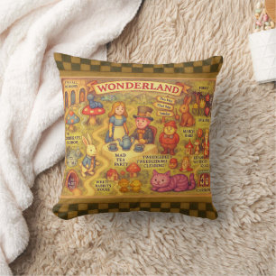 Droombeeld Alice Avonturen in Wonderland Kaart Kussen