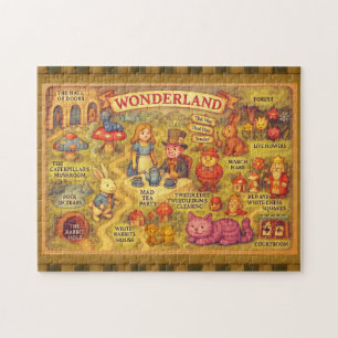 Droombeeld Alice Avonturen in Wonderland Kaart Legpuzzel