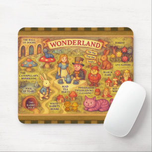 Droombeeld Alice Avonturen in Wonderland Kaart Muismat