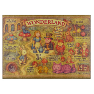 Droombeeld Alice Avonturen in Wonderland Kaart Snijplank