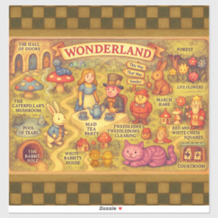 Droombeeld Alice Avonturen in Wonderland Kaart Sticker