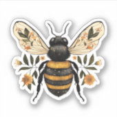 Droombeeld Bloem Bij Vinyl Sticker (Voorkant)