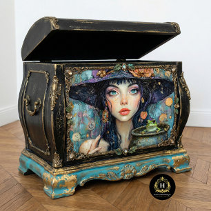 Droombeeld Heks & Kikker Oude Halloween Decoupage Tissuepapier