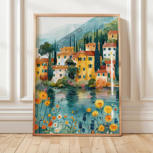 Droombeeld Kunstprint van Italiaans Dorpje aan het Poster