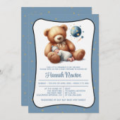 Droombeer babyshower uitnodiging (Voorkant / Achterkant)