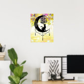 Droombestrijder met kat | Volg uw dromen Poster (Thuiskantoor)