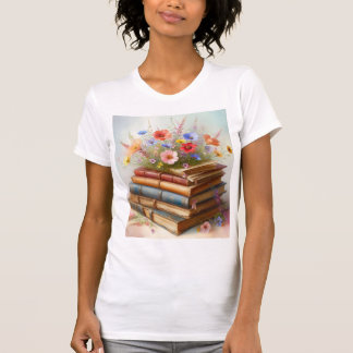 Droombibliotheek met wilde bloemen t-shirt
