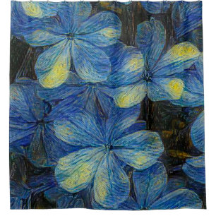 Droombloemen in de kunststijl Vincent Van Gogh. Ar Douchegordijn