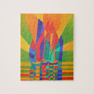 Droomboot A Cubist Junk in de kleuren van de eerst Legpuzzel