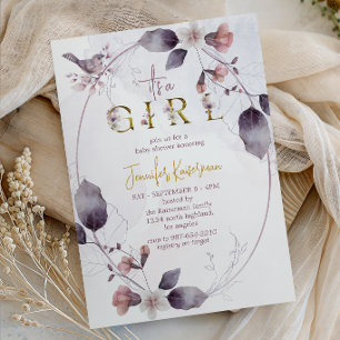Droombosvogel Stof Roze Baby Shower Kaart