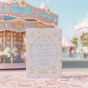 Droomcarrousel Baby Shower Feestje Kaart