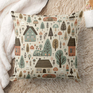 Droomdorp met huisjes en bomen kussen