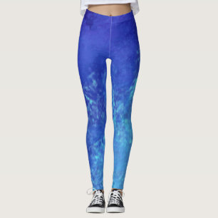 Droomeffect verf spatten wolken Blauw Leggings