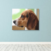 Droomende Beagle Canvas Afdruk (Insitu (Houten vloer))