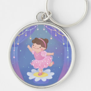 Droomfantasie-illustratie van een ballerina sleutelhanger