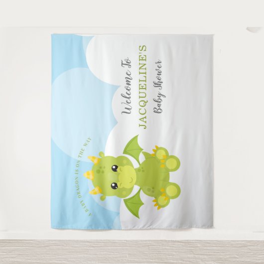 Droomjongen Drak Babyfeestje Wandkleed (Voorkant)