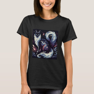 Droomkat Geest Nacht Elementaire Magie Hippie Boho T-shirt