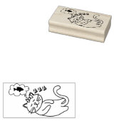 droomkattenstempel 	rubberstempel (Gestempeld)