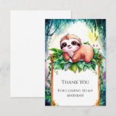 Droomkinderen Luiaard Verjaardag Bedankkaart (Voorkant / Achterkant)