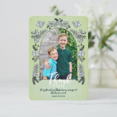 Droomkleurige Bloemen Fotoboog Kerstmis Bedankkaart (Staand voorkant)