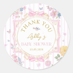 Droomkleurige Bloemenslinger Baby Meisje Shower Be Ronde Sticker