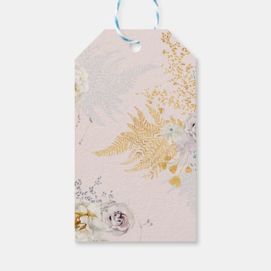 Droomkleurige botanische krans baby shower cadeaulabel (Achterkant)